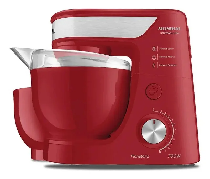 MONDIAL Batedeira Planetária, Preto/Inox, 700W, 110V - BP-01P-B