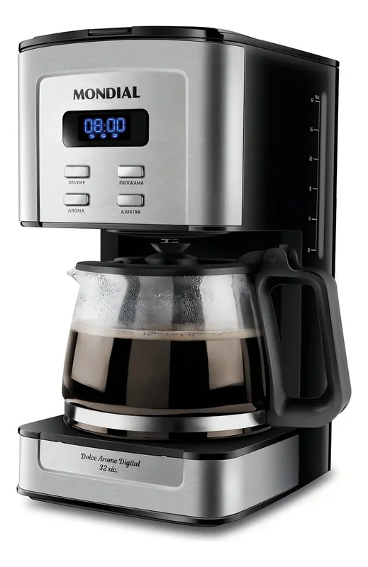 MONDIAL Cafeteira Elétrica Dolce Arome Digital, 220V, 800W, Preto/Inox - C-44-32X-SDI