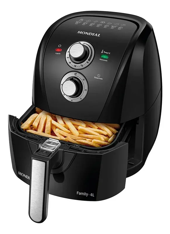 MONDIAL Fritadeira Sem Óleo Air Fryer 4L, Preto/Prata, 1500W, 110V - AFN-40-BFS