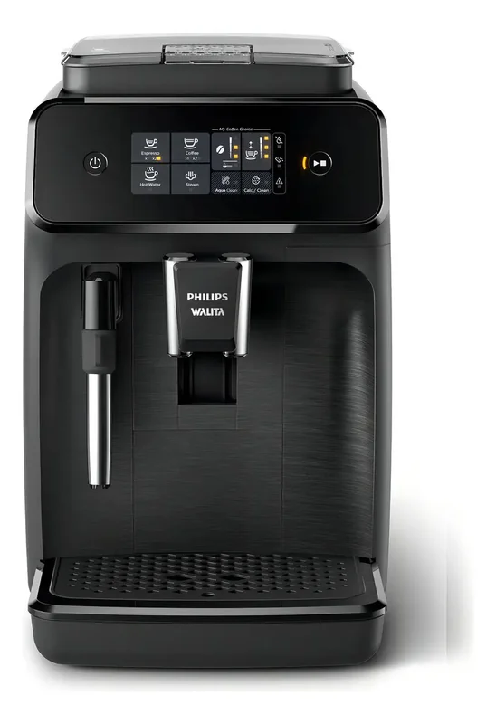 Philips Walita Cafeteira Espresso Superautomática Série 1200, 1500W, 15 Bar, 2 Bebidas, Moedor em Cerâmica, Display Touch, Preta, (EP1220/15) 1,8 Litros