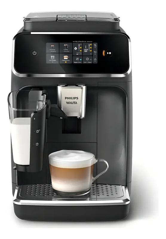 Philips Walita Série 4400 Cafeteira Espresso Superautomática LatteGo, 12 Bebidas Quentes e Geladas, Sistema de Leite Fácil de Limpar, Tecnologia SilentBrew, Display Touch Intuitivo, (EP4441/55) 1,3 Litros