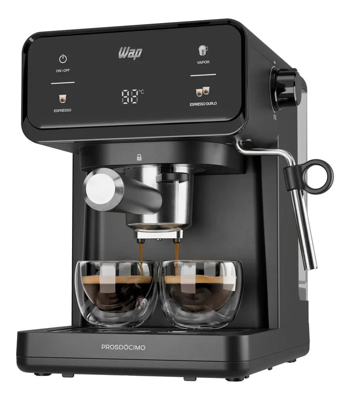 WAP Cafeteira Espresso Digital AROMA PRIME WCM20, Filtro em Inox e Ajuste de Vapor, 1,2 Litros, 20bar 950W
